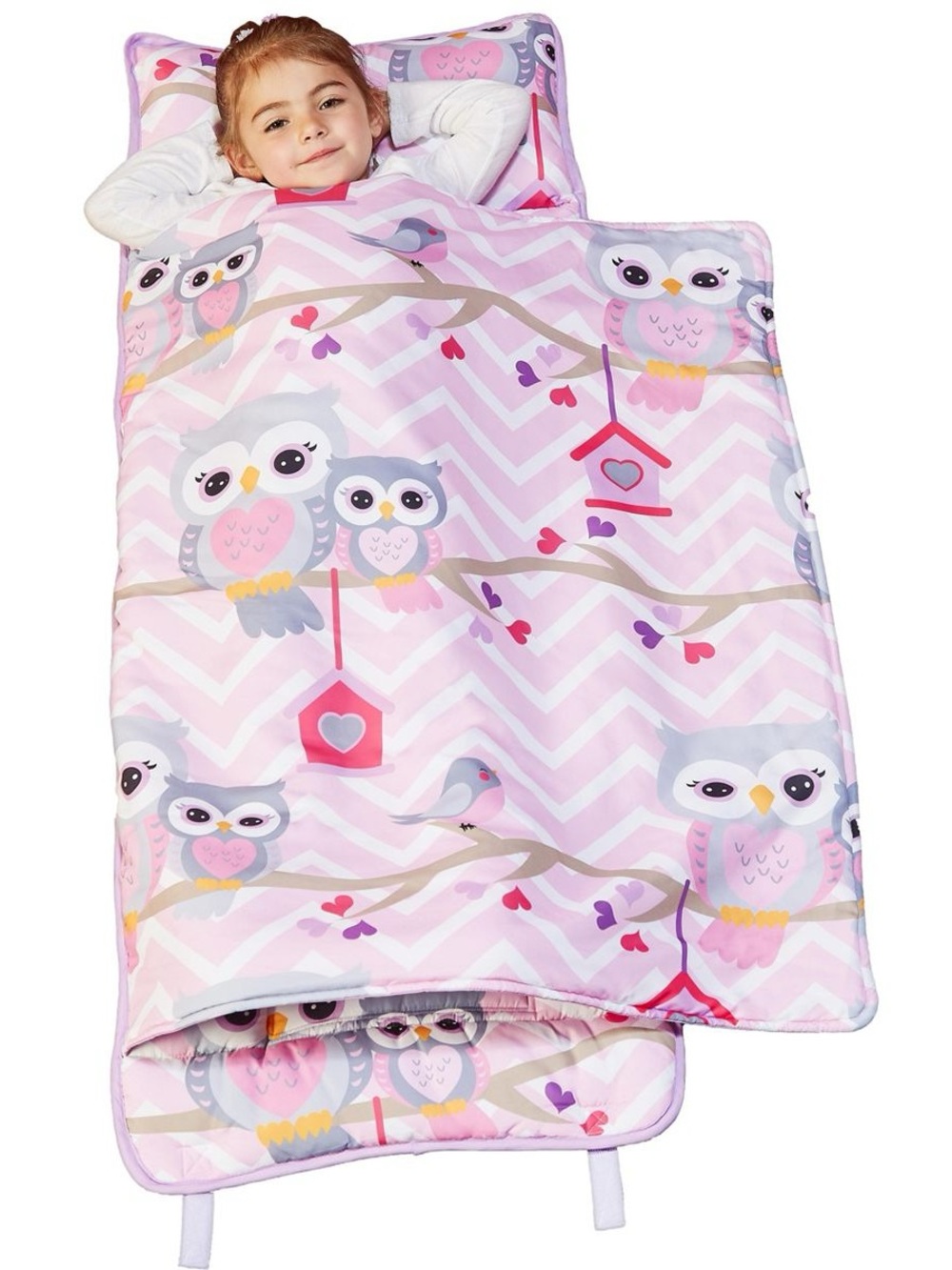 Kids Pink Owl Sleeping Bag - Cozy Nap Sack